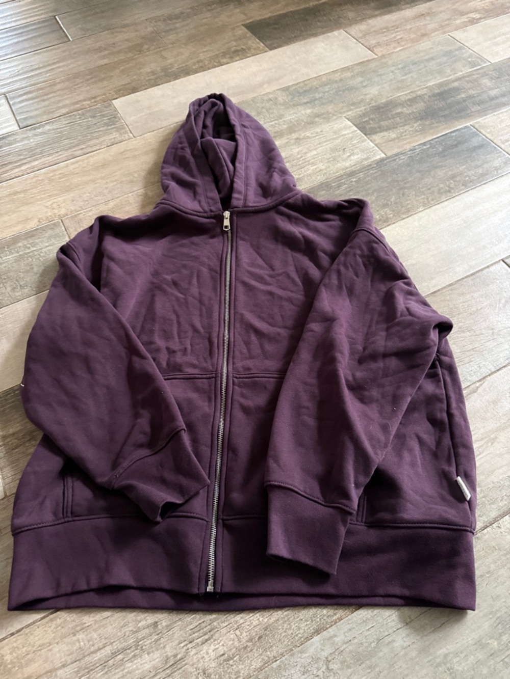 American Eagle Outfitters Plum Zip-Up Hoodie